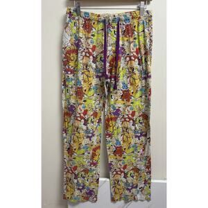 Nickelodeon 90s Cartoon Print Pajama Pants Rugrats Ren Stimpy Lounge Unisex M